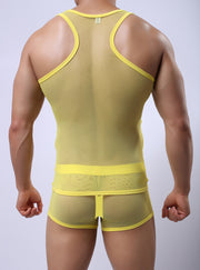 Transparent Set Cutout Mesh Men's Underwear