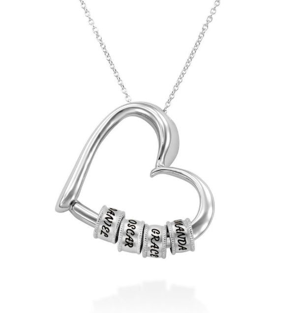 Personalized Heart Necklaces Custom Name Love Mothers Day Christmas Valentines