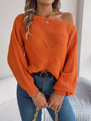 Casual Off-the-shoulder Lantern Sleeve Sweater