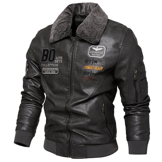 Men's Casual Slim Fit Leather Jacket