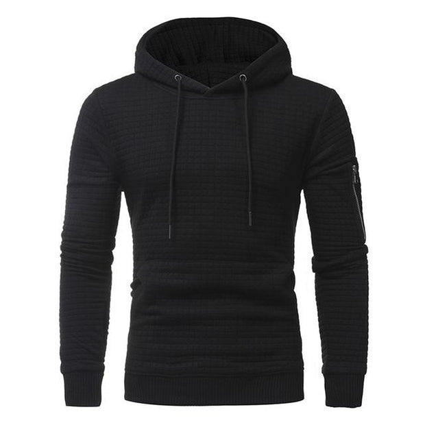 Men Sweatshirt Hoodie With Arm Zipper Long Sleeve