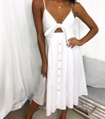 Sleeveless Backless Strap Long Dress