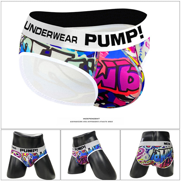 Underwear Men's Fashion Youth Graffiti Breathable Briefs