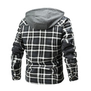 Men Warm Fleece Hooded Jacket