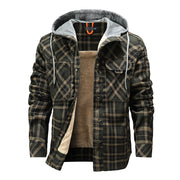 Men Warm Fleece Hooded Jacket