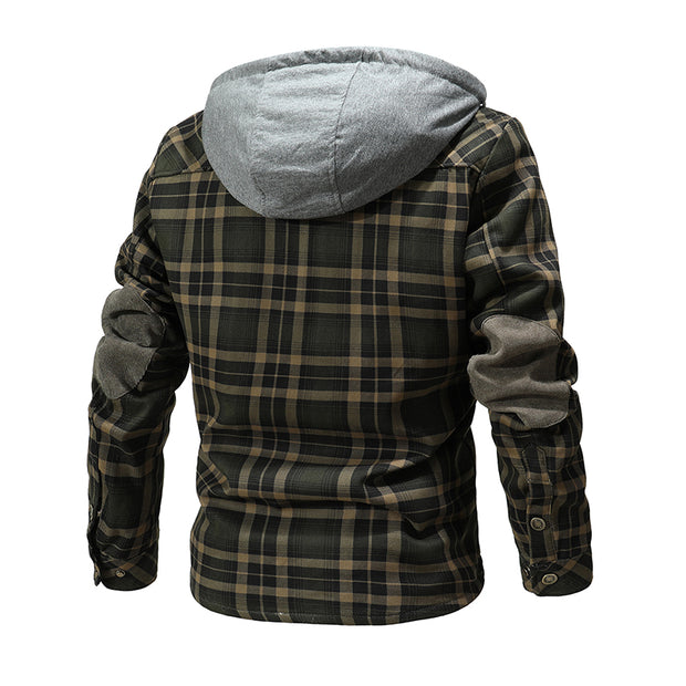 Men Warm Fleece Hooded Jacket