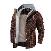 Men Warm Fleece Hooded Jacket