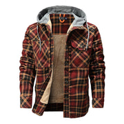 Men Warm Fleece Hooded Jacket