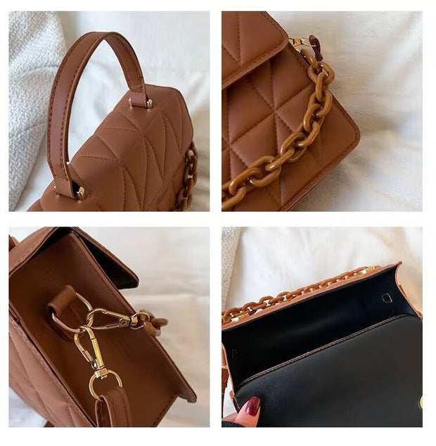 Trendy Simple Textured Shoulder Bag