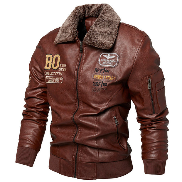 Men's Casual Slim Fit Leather Jacket
