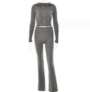 Women Long Sleeve Sweater High Waist Long Pants Set