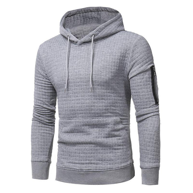 Men Sweatshirt Hoodie With Arm Zipper Long Sleeve