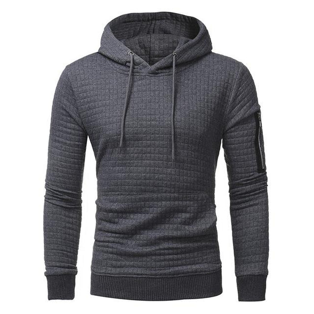 Men Sweatshirt Hoodie With Arm Zipper Long Sleeve