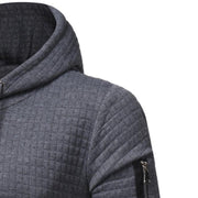 Men Sweatshirt Hoodie With Arm Zipper Long Sleeve