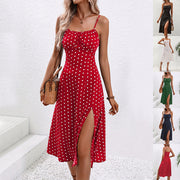 Summer Dot Print Suspender Dress