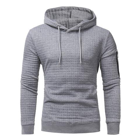 Men Sweatshirt Hoodie With Arm Zipper Long Sleeve