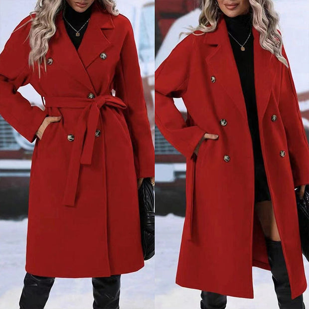 Women's Collar Double Trench Coat