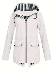 Women's Zipper Hooded Windproof Thin Coat