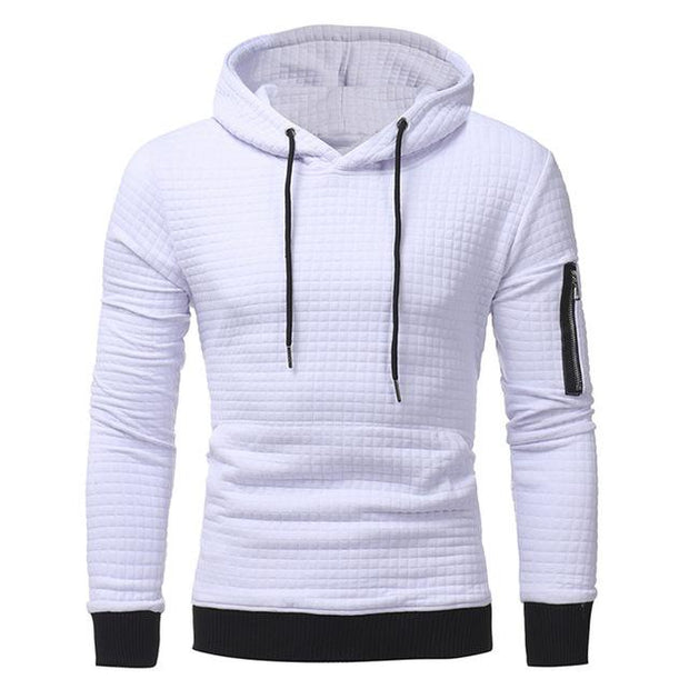 Men Sweatshirt Hoodie With Arm Zipper Long Sleeve