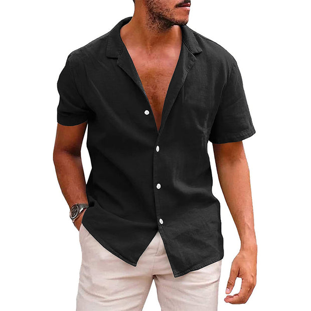 Men's Tops Casual Down Short Sleeve Shirt