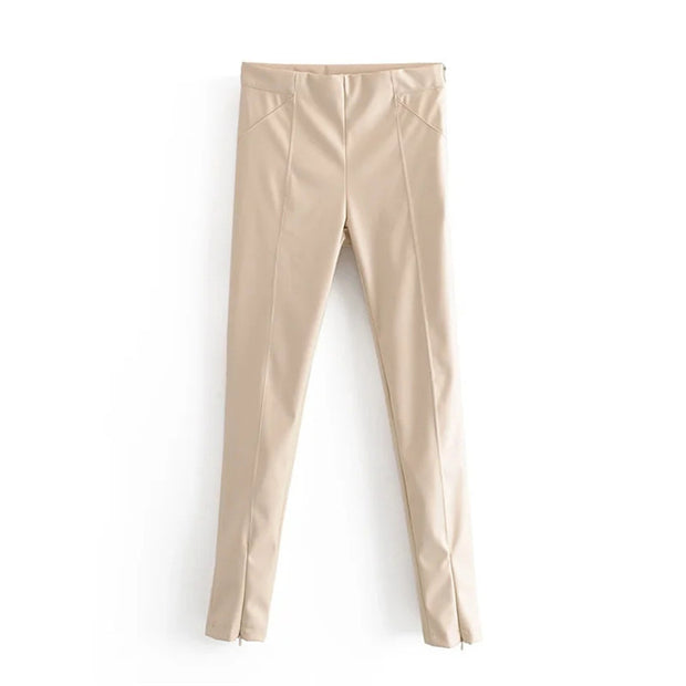 Ladies PU Leather Leg Pants 3 Cols