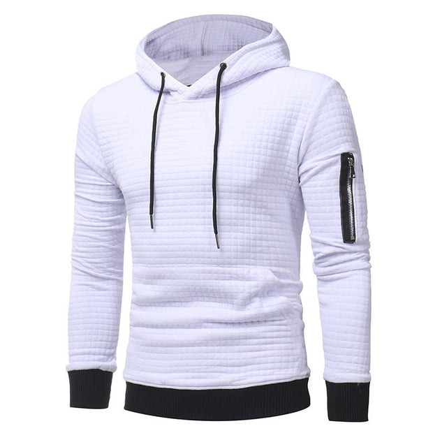 Men Sweatshirt Hoodie With Arm Zipper Long Sleeve