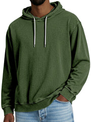 Casual Solid Color Hooded Long-sleeved Sweatshirt Men