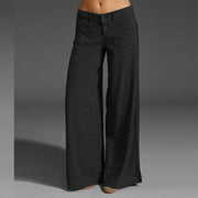 Ladies Slimming Patchwork Multi-pocket Wide Pants