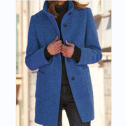 Woolen Winter Colar Coat With Pockets