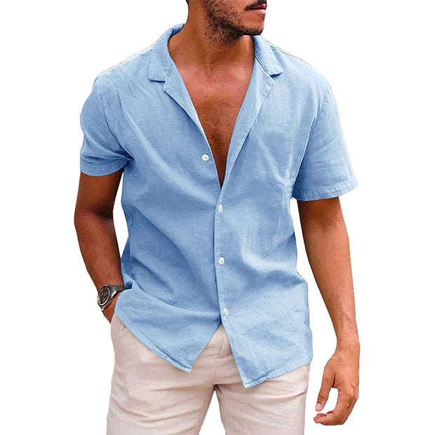 Men's Tops Casual Down Short Sleeve Shirt