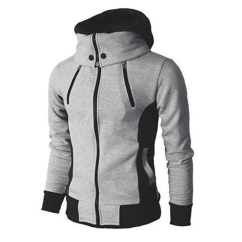 Men's Zip UP Hooded Jacket Casual Sweatshirt