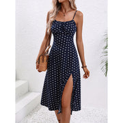 Summer Dot Print Suspender Dress