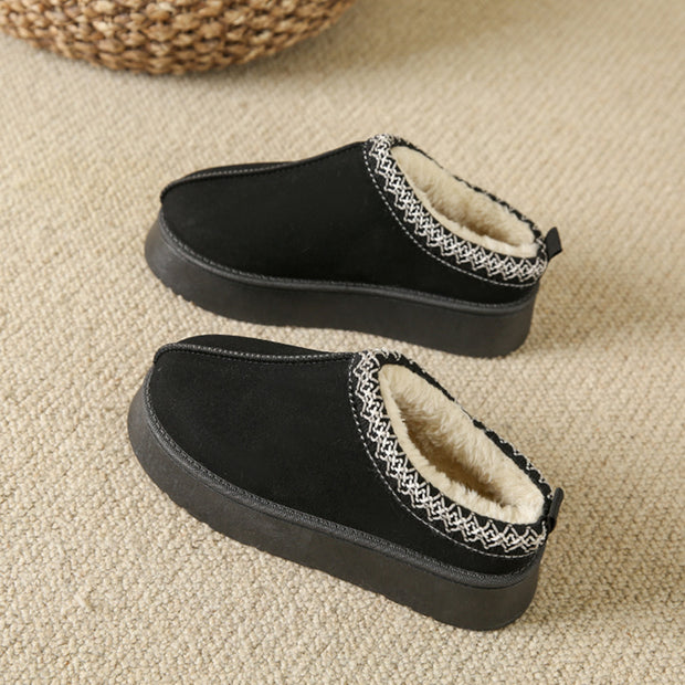 Women's Fleece Cotton Half Slippers