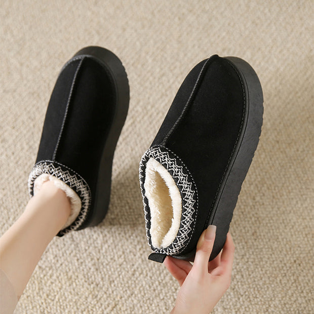 Women's Fleece Cotton Half Slippers