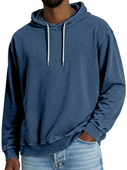 Casual Solid Color Hooded Long-sleeved Sweatshirt Men