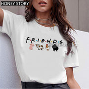 T-shirt Round Neck White Short-sleeve Top