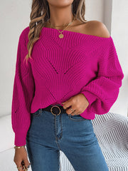 Casual Off-the-shoulder Lantern Sleeve Sweater