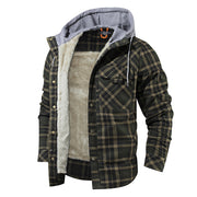 Men Warm Fleece Hooded Jacket