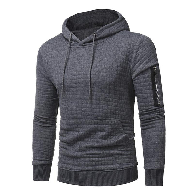 Men Sweatshirt Hoodie With Arm Zipper Long Sleeve