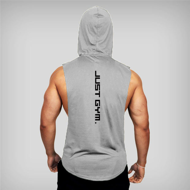 Fitness Vest Men Hooded Loose Top