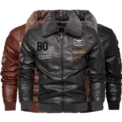 Men's Casual Slim Fit Leather Jacket