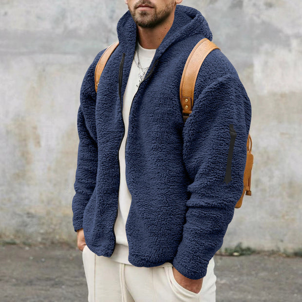 Double-sided Men's Fleece Jacket with Zip