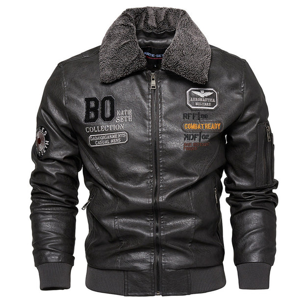 Men's Casual Slim Fit Leather Jacket