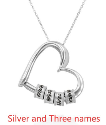 Personalized Heart Necklaces Custom Name Love Mothers Day Christmas Valentines
