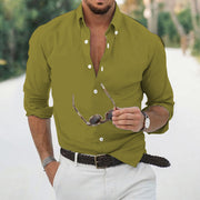 Men's Long Sleeve Linen Shirt