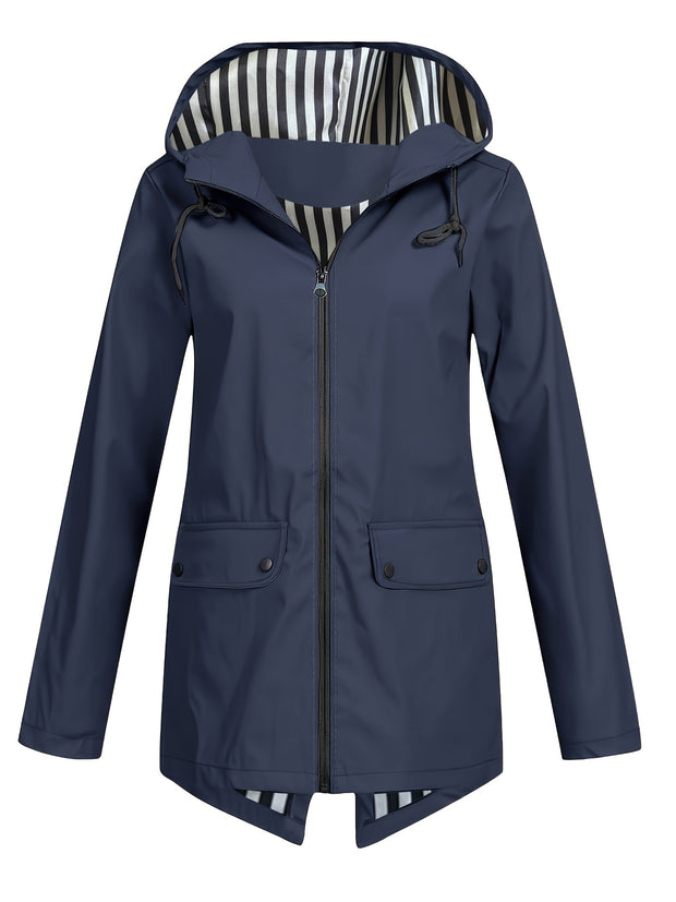 Women's Zipper Hooded Windproof Thin Coat