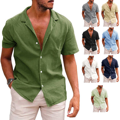 Men's Tops Casual Down Short Sleeve Shirt