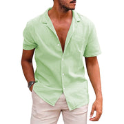 Men's Tops Casual Down Short Sleeve Shirt