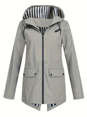 Women's Zipper Hooded Windproof Thin Coat