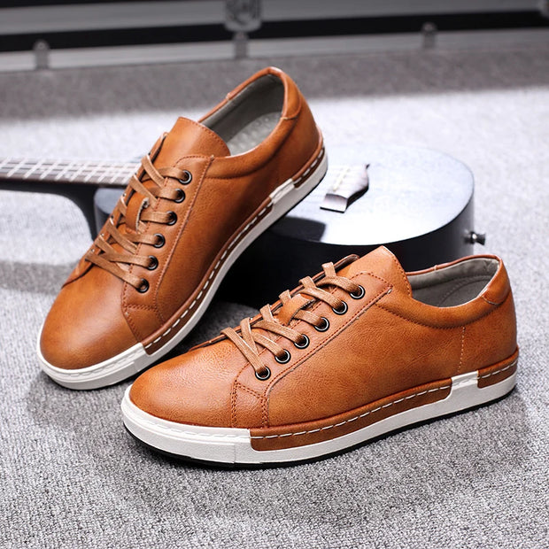 Men Leather Casual Shoes Autumn Sneakers